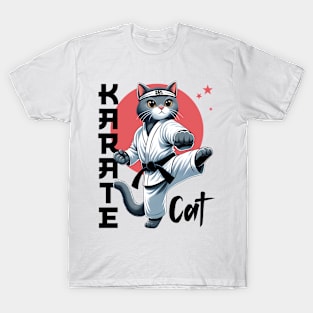 Karate Cat Funny Kitty Sport Design T-Shirt